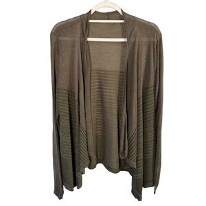 Belldini Lightweight Olive Open Front Cardigan Sweater Size M Knit Office